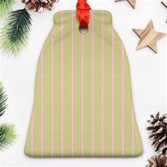 Summer Sand Color Pink Stripes Ornament (bell) 