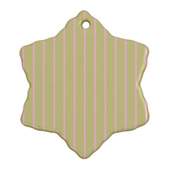 Summer Sand Color Pink Stripes Snowflake Ornament (2-side) by picsaspassion