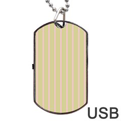 Summer Sand Color Pink Stripes Dog Tag Usb Flash (two Sides)  by picsaspassion