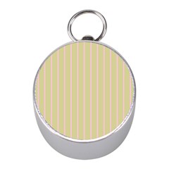 Summer Sand Color Pink Stripes Mini Silver Compasses by picsaspassion