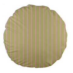 Summer Sand Color Pink Stripes Large 18  Premium Flano Round Cushions by picsaspassion