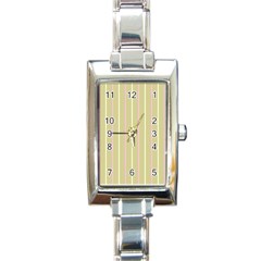 Summer Sand Color Pink And Yellow Stripes Rectangle Italian Charm Watch