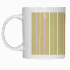 Summer Sand Color Pink And Yellow Stripes White Mug by picsaspassion