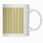 Summer sand color pink and yellow stripes White Mug Right