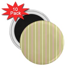 Summer Sand Color Pink And Yellow Stripes 2 25  Magnet (10 Pack) by picsaspassion