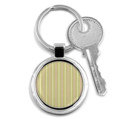 Summer Sand Color Pink And Yellow Stripes Key Chain (round)