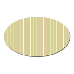 Summer Sand Color Pink And Yellow Stripes Magnet (oval) by picsaspassion