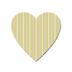 Summer Sand Color Pink And Yellow Stripes Magnet (heart)