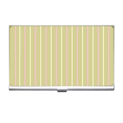 Summer Sand Color Pink And Yellow Stripes Business Card Holder