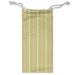 Summer Sand Color Pink And Yellow Stripes Jewelry Bag by picsaspassion