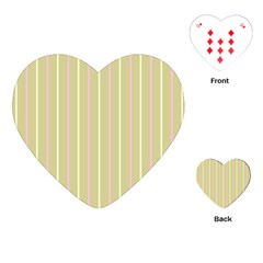 Summer Sand Color Pink And Yellow Stripes Playing Cards (heart) by picsaspassion