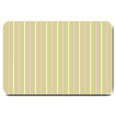 Summer Sand Color Pink And Yellow Stripes Large Doormat