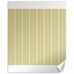 Summer Sand Color Pink And Yellow Stripes Canvas 11  X 14 