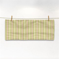 Summer Sand Color Pink And Yellow Stripes Hand Towel