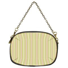 Summer Sand Color Pink And Yellow Stripes Chain Purse (one Side)