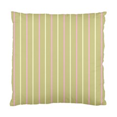 Summer Sand Color Pink And Yellow Stripes Standard Cushion Case (one Side) by picsaspassion