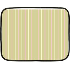 Summer Sand Color Pink And Yellow Stripes Fleece Blanket (mini)