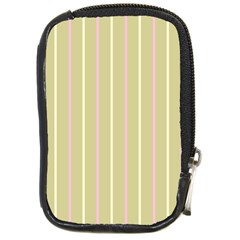 Summer Sand Color Pink And Yellow Stripes Compact Camera Leather Case by picsaspassion