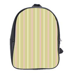 Summer Sand Color Pink And Yellow Stripes School Bag (large)