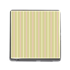 Summer Sand Color Pink And Yellow Stripes Memory Card Reader (square)