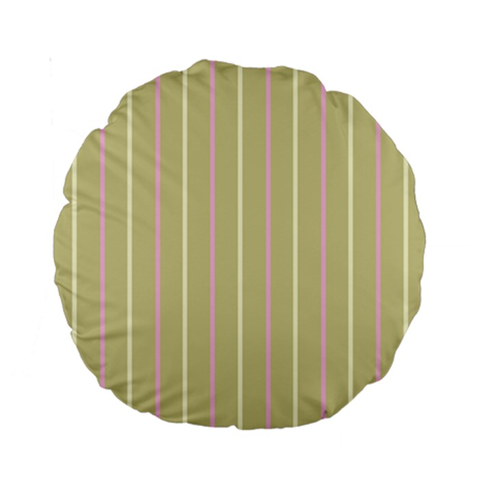 Summer sand color pink and yellow stripes Standard 15  Premium Round Cushion 