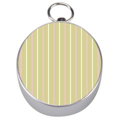 Summer Sand Color Pink And Yellow Stripes Silver Compass by picsaspassion