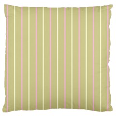 Summer Sand Color Pink And Yellow Stripes Large Flano Cushion Case (two Sides) by picsaspassion