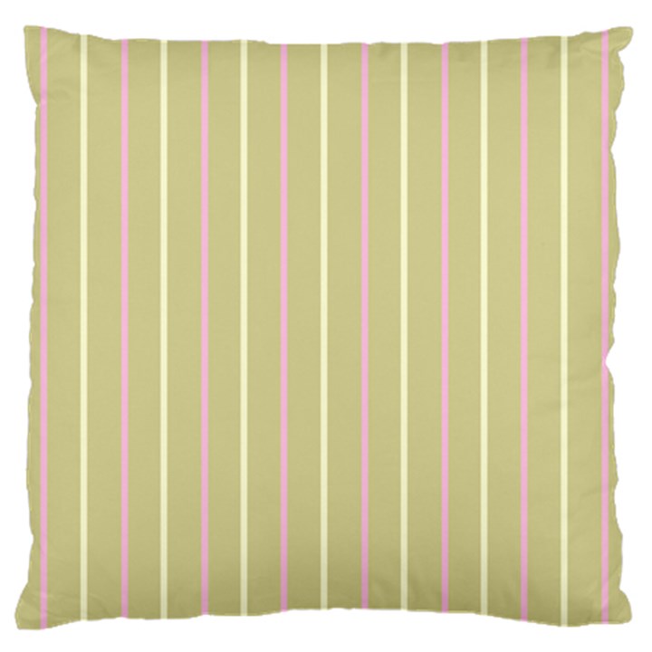 Summer sand color pink and yellow stripes Large Flano Cushion Case (Two Sides)