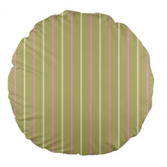 Summer Sand Color Pink And Yellow Stripes Large 18  Premium Flano Round Cushion  by picsaspassion