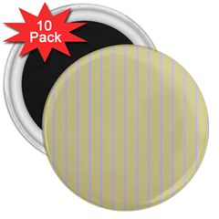 Summer Sand Color Lilac Stripes 3  Magnets (10 Pack)  by picsaspassion