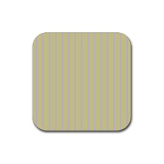 Summer Sand Color Lilac Stripes Rubber Coaster (square) 