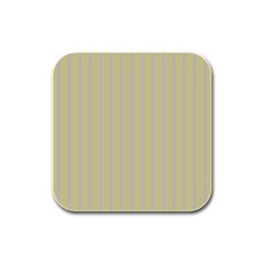 Summer Sand Color Lilac Stripes Rubber Square Coaster (4 Pack) 