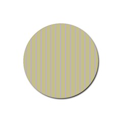 Summer Sand Color Lilac Stripes Rubber Round Coaster (4 Pack) 