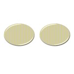 Summer sand color lilac stripes Cufflinks (Oval) Front(Pair)