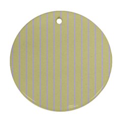 Summer Sand Color Lilac Stripes Round Ornament (two Sides) 