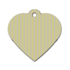 Summer Sand Color Lilac Stripes Dog Tag Heart (two Sides)