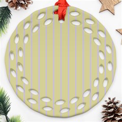 Summer Sand Color Lilac Stripes Ornament (round Filigree) 