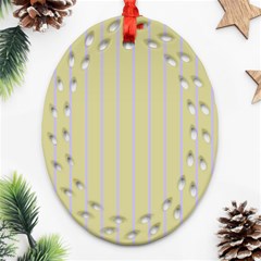 Summer Sand Color Lilac Stripes Ornament (oval Filigree)  by picsaspassion