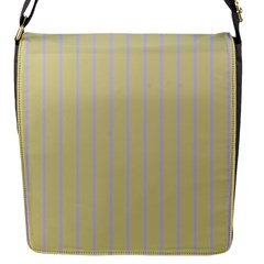 Summer Sand Color Lilac Stripes Flap Messenger Bag (s) by picsaspassion