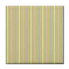 Summer Sand Color Lilac Pink Yellow Stripes Pattern Tile Coasters by picsaspassion