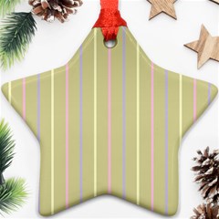 Summer Sand Color Lilac Pink Yellow Stripes Pattern Ornament (star) 