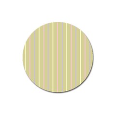 Summer Sand Color Lilac Pink Yellow Stripes Pattern Magnet 3  (round)