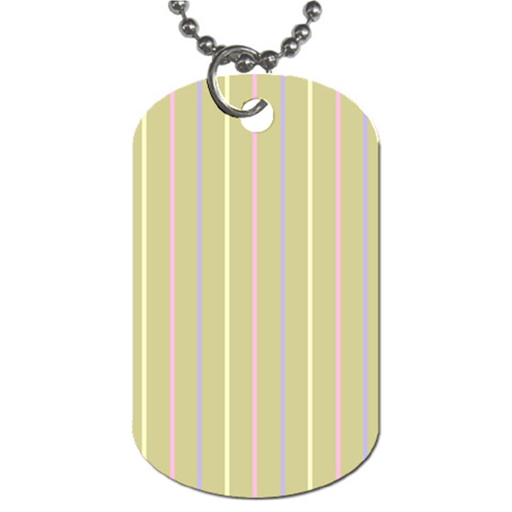 Summer sand color lilac pink yellow stripes pattern Dog Tag (One Side)