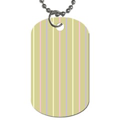 Summer Sand Color Lilac Pink Yellow Stripes Pattern Dog Tag (two Sides) by picsaspassion