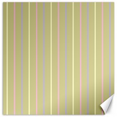 Summer Sand Color Lilac Pink Yellow Stripes Pattern Canvas 12  X 12  