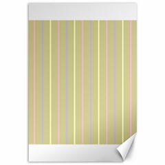 Summer Sand Color Lilac Pink Yellow Stripes Pattern Canvas 12  X 18  