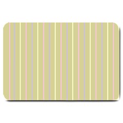 Summer Sand Color Lilac Pink Yellow Stripes Pattern Large Doormat 