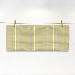 Summer Sand Color Lilac Pink Yellow Stripes Pattern Hand Towel