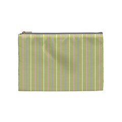 Summer Sand Color Lilac Pink Yellow Stripes Pattern Cosmetic Bag (medium) 