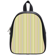 Summer Sand Color Lilac Pink Yellow Stripes Pattern School Bags (small) 